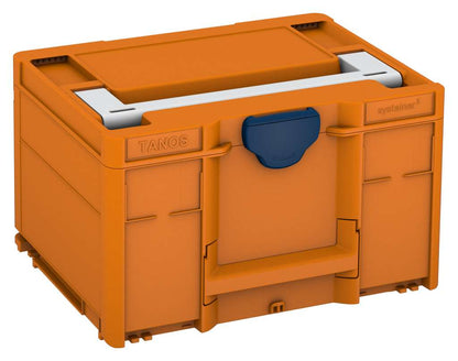 Systainer³ M 237, Deep Orange with Light Grey lid handle and Sapphire Blue catches