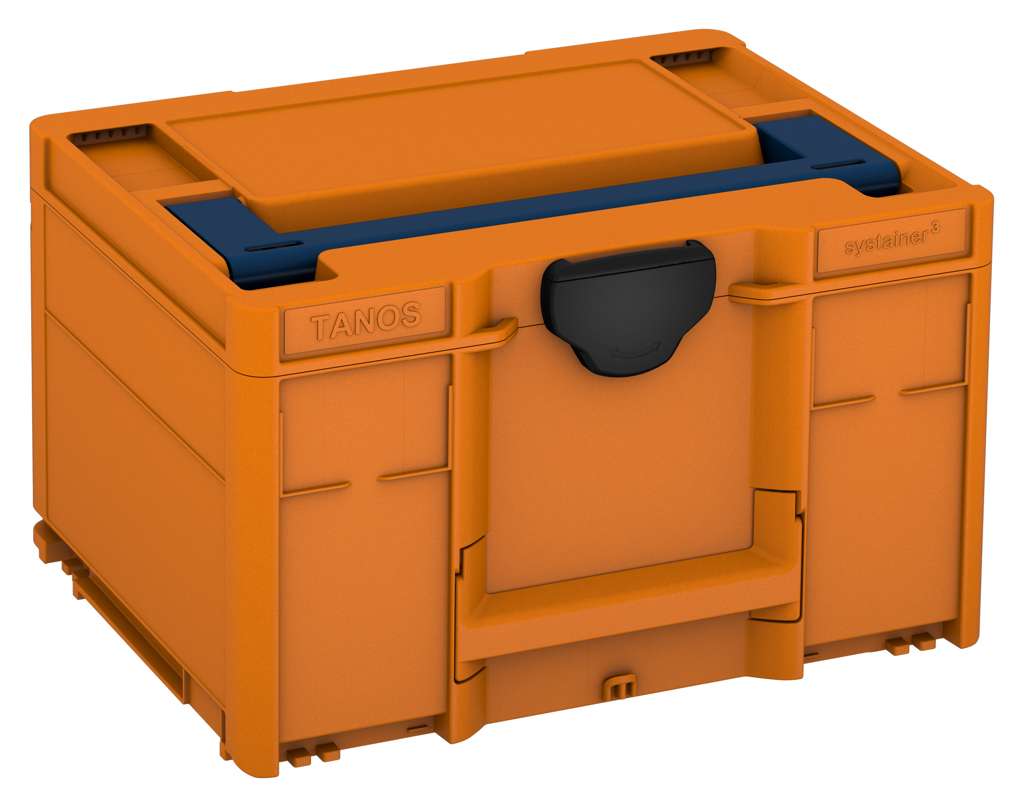 Systainer³ M 237, Deep Orange with Sapphire Blue lid handle and Black catches