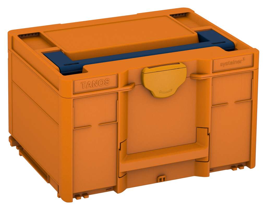 Systainer³ M 237, Deep Orange with Sapphire Blue lid handle and Daffodil Yellow catches