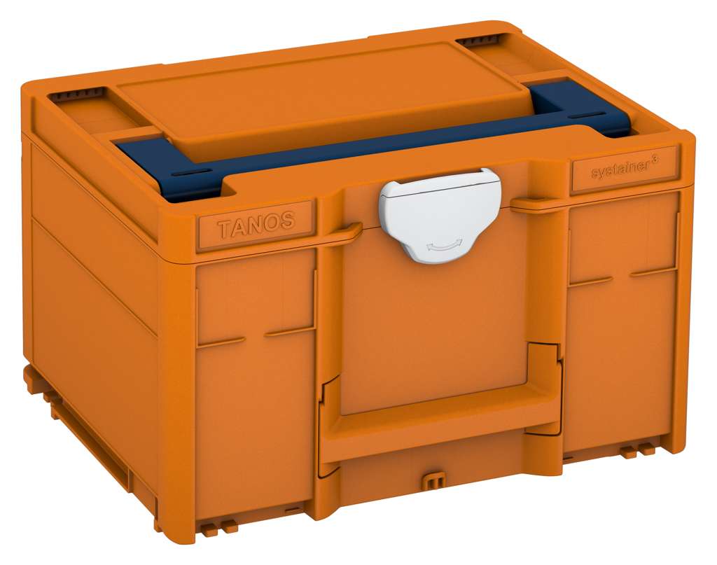 Systainer³ M 237, Deep Orange with Sapphire Blue lid handle and Light Grey catches
