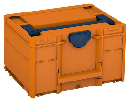 Systainer³ M 237, Deep Orange with Sapphire Blue lid handle and Sapphire Blue catches