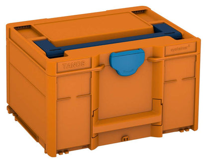 Systainer³ M 237, Deep Orange with Sapphire Blue lid handle and Sky Blue catches