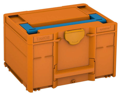 Systainer³ M 237, Deep Orange with Sky Blue lid handle and Daffodil Yellow catches