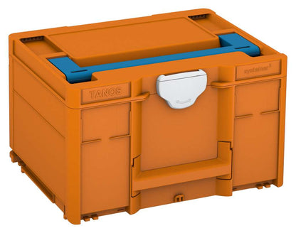 Systainer³ M 237, Deep Orange with Sky Blue lid handle and Light Grey catches