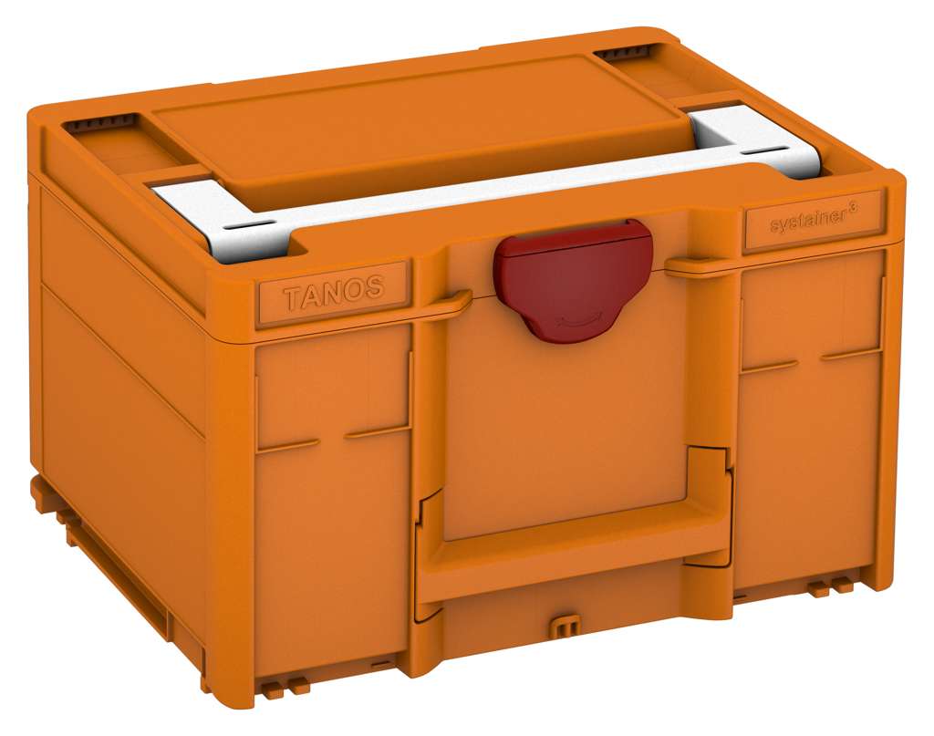 Systainer³ M 237, Deep Orange with White lid handle and Carmine Red catches