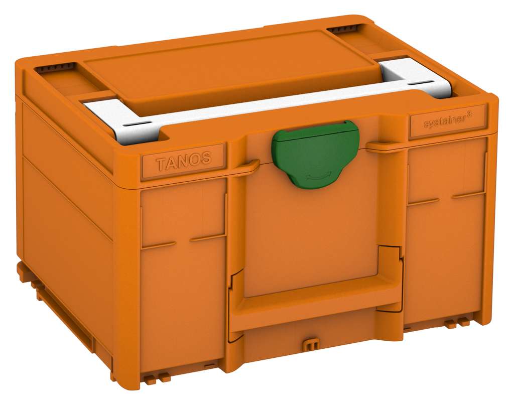 Systainer³ M 237, Deep Orange with White lid handle and Emerald Green catches