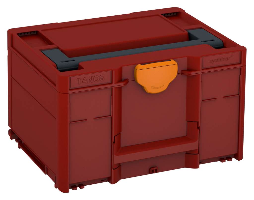 Systainer³ M 237, Carmine Red with Anthracite lid handle and Deep Orange catches