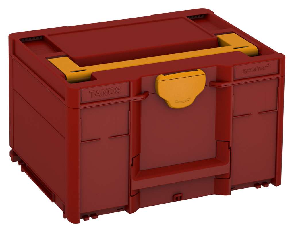 Systainer³ M 237, Carmine Red with Daffodil Yellow lid handle and Daffodil Yellow catches