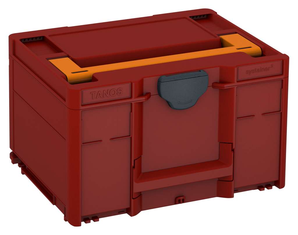 Systainer³ M 237, Carmine Red with Deep Orange lid handle and Anthracite catches