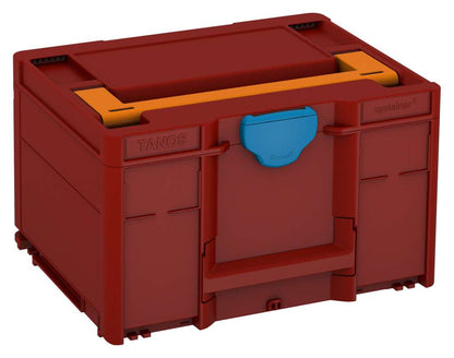 Systainer³ M 237, Carmine Red with Deep Orange lid handle and Sky Blue catches