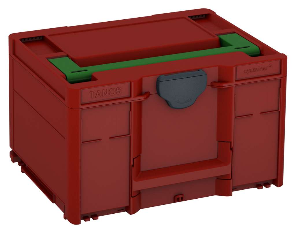 Systainer³ M 237, Carmine Red with Emerald Green lid handle and Anthracite catches