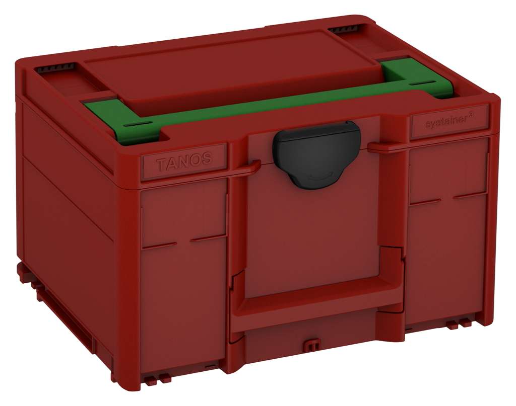Systainer³ M 237, Carmine Red with Emerald Green lid handle and Black catches