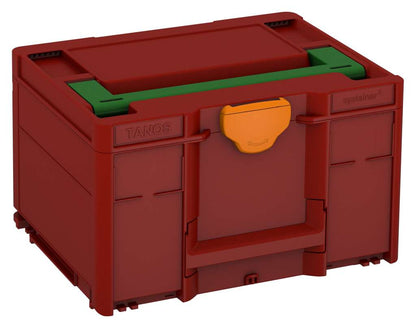 Systainer³ M 237, Carmine Red with Emerald Green lid handle and Deep Orange catches