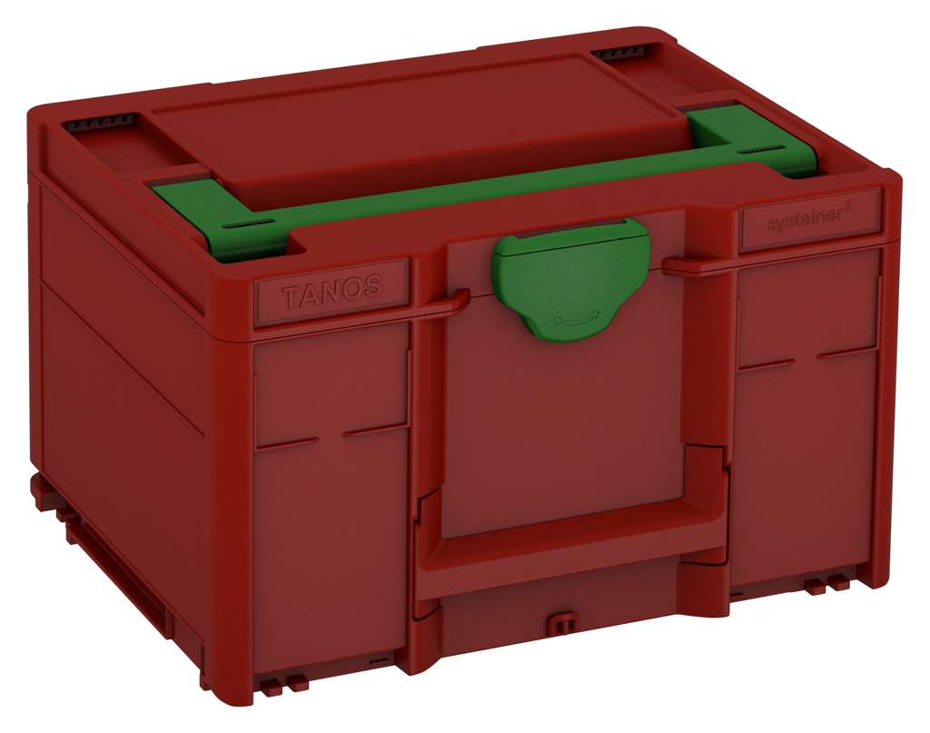 Systainer³ M 237, Carmine Red with Emerald Green lid handle and Emerald Green catches