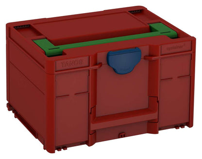 Systainer³ M 237, Carmine Red with Emerald Green lid handle and Sapphire Blue catches