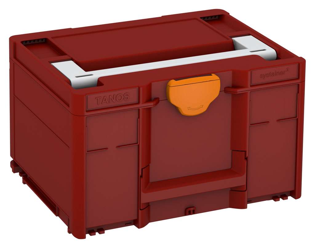Systainer³ M 237, Carmine Red with Light Grey lid handle and Deep Orange catches