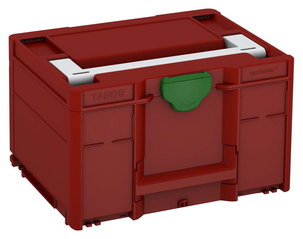 Systainer³ M 237, Carmine Red with Light Grey lid handle and Emerald Green catches
