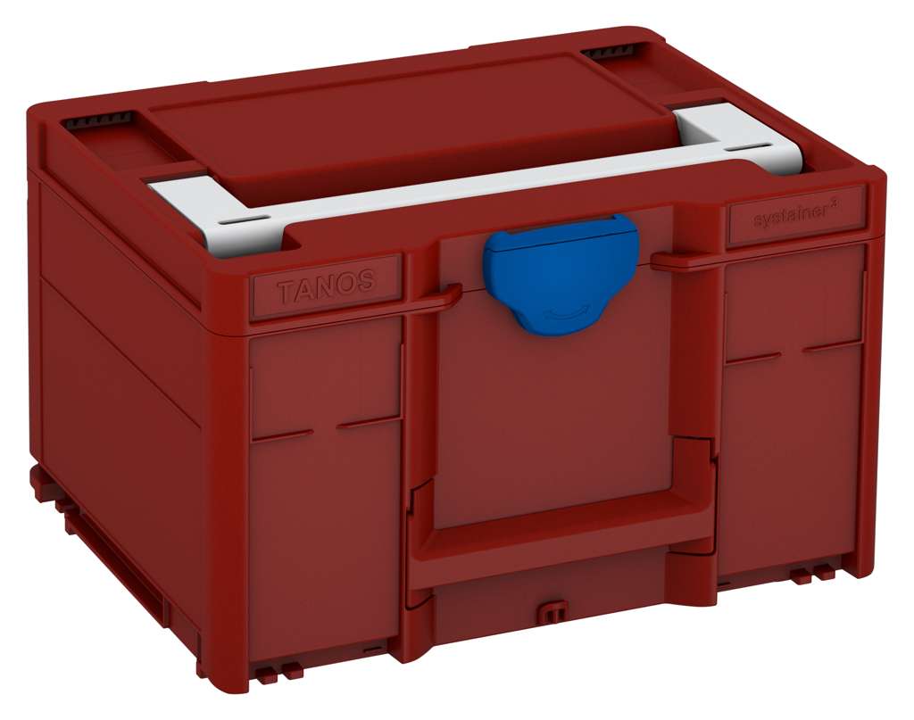 Systainer³ M 237, Carmine Red with Light Grey lid handle and Signal Blue catches