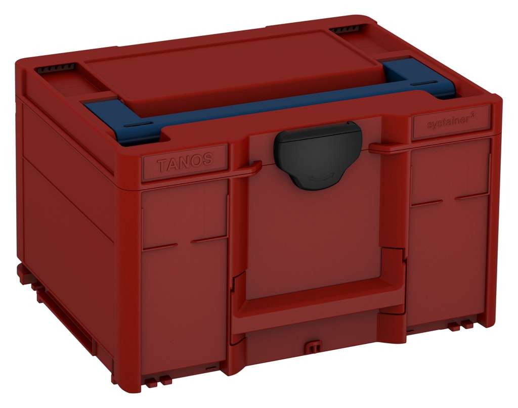 Systainer³ M 237, Carmine Red with Sapphire Blue lid handle and Black catches
