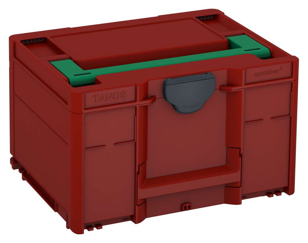 Systainer³ M 237, Carmine Red with Signal Green lid handle and Anthracite catches