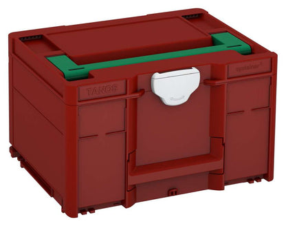Systainer³ M 237, Carmine Red with Signal Green lid handle and Light Grey catches