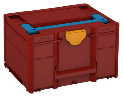 Systainer³ M 237, Carmine Red with Sky Blue lid handle and Daffodil Yellow catches