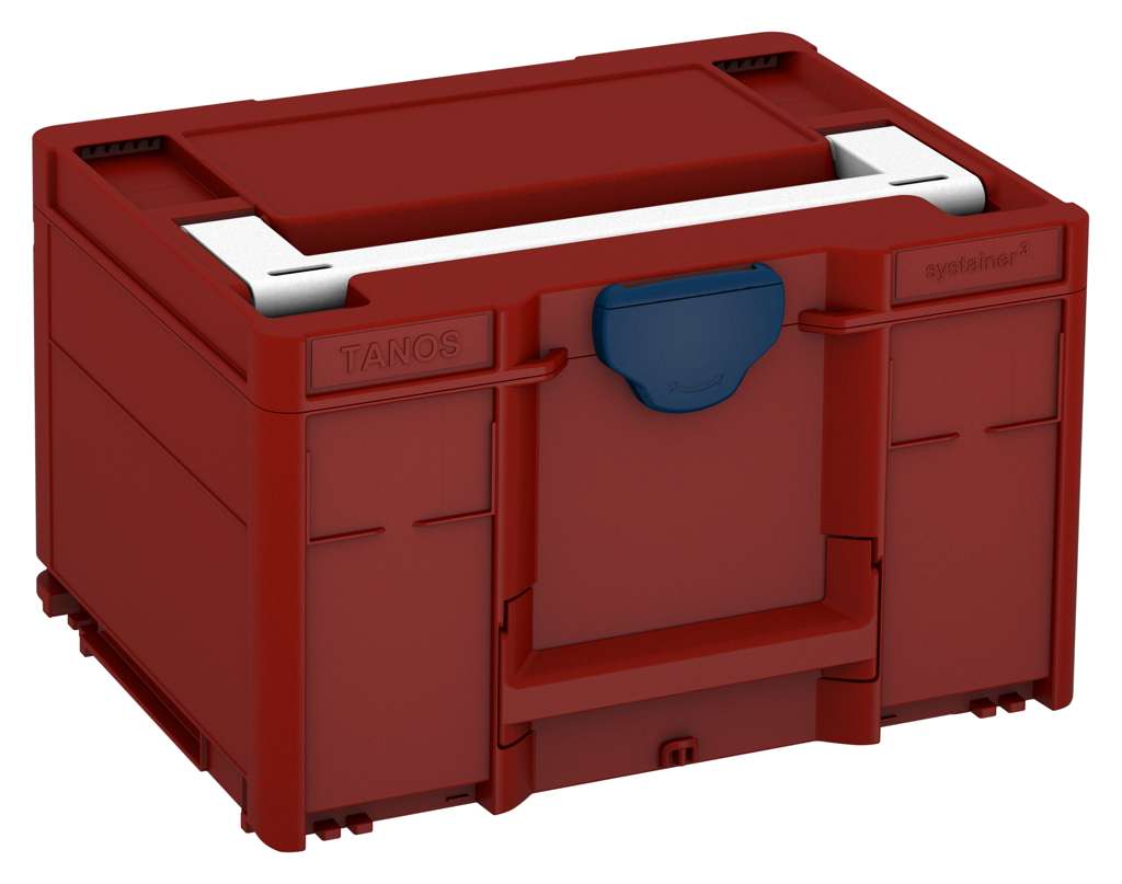 Systainer³ M 237, Carmine Red with White lid handle and Sapphire Blue catches