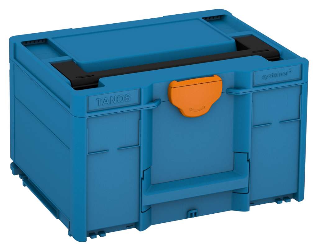 Systainer³ M 237, Sky Blue with Black lid handle and Deep Orange catches