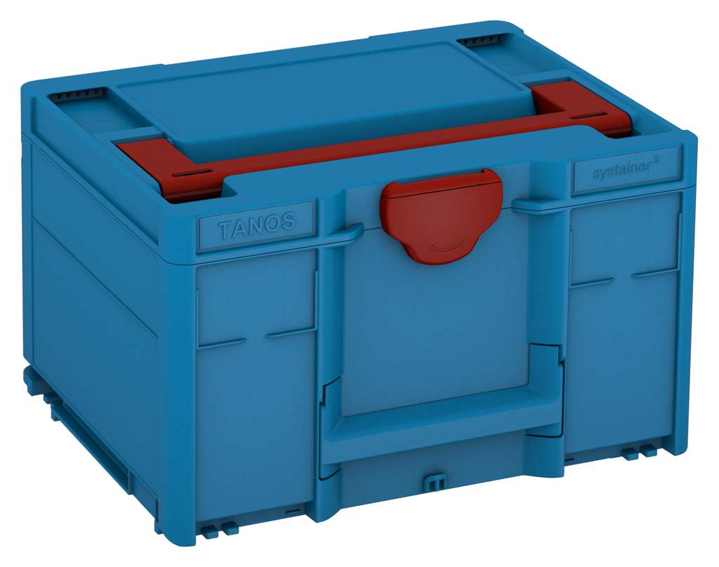 Systainer³ M 237, Sky Blue with Carmine Red lid handle and Carmine Red catches