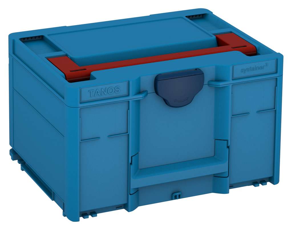 Systainer³ M 237, Sky Blue with Carmine Red lid handle and Sapphire Blue catches