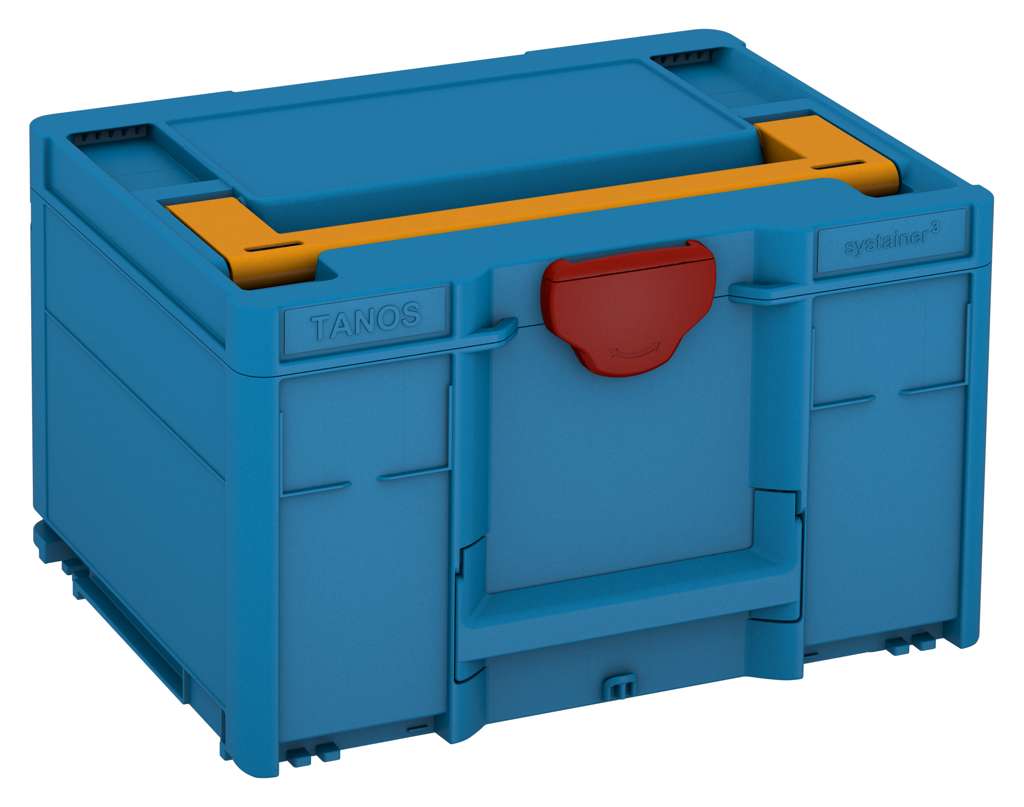 Systainer³ M 237, Sky Blue with Daffodil Yellow lid handle and Carmine Red catches