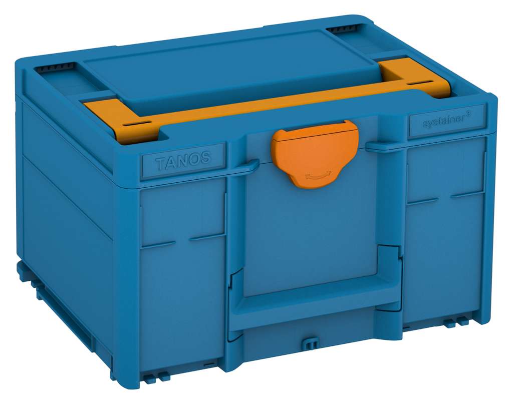 Systainer³ M 237, Sky Blue with Daffodil Yellow lid handle and Deep Orange catches