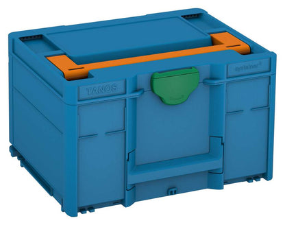 Systainer³ M 237, Sky Blue with Deep Orange lid handle and Signal Green catches