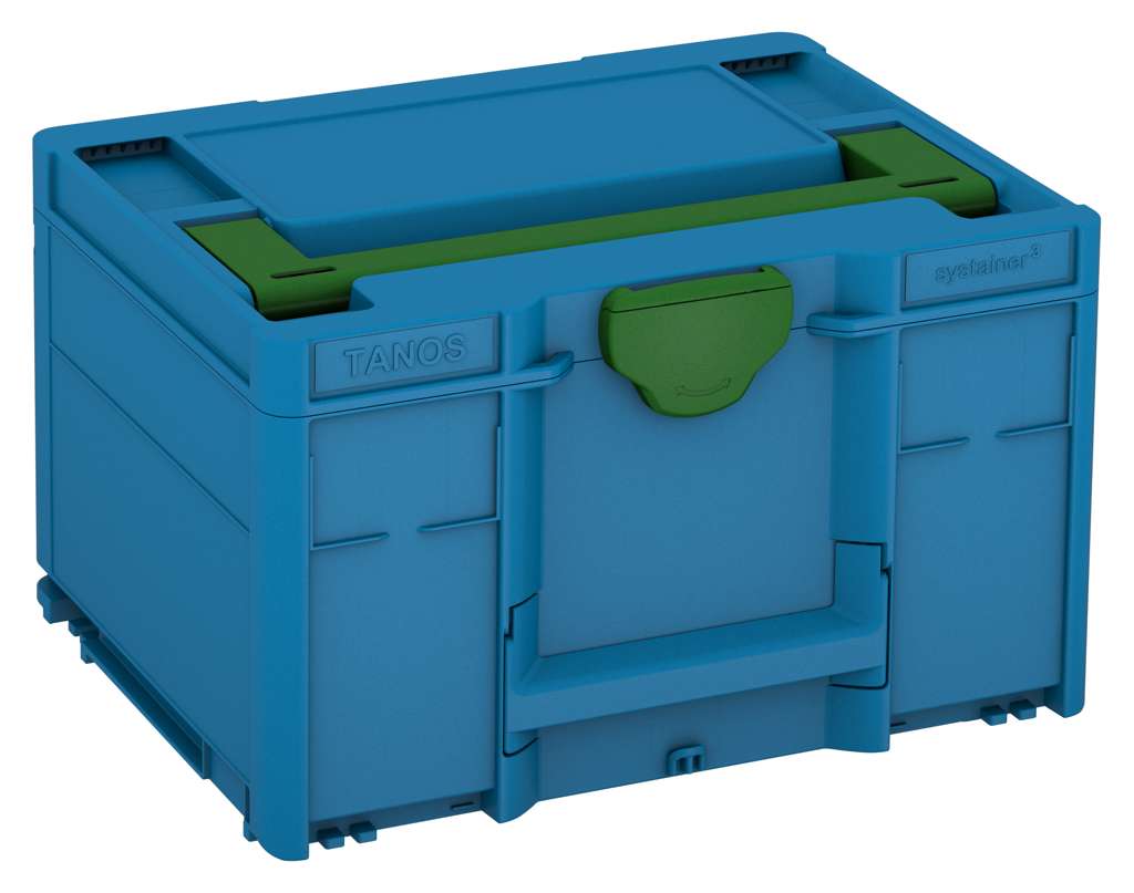 Systainer³ M 237, Sky Blue with Emerald Green lid handle and Emerald Green catches