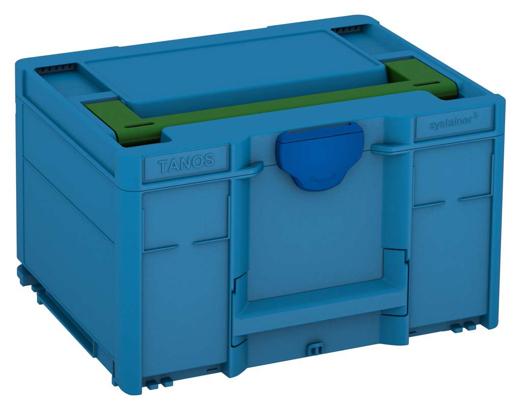 Systainer³ M 237, Sky Blue with Emerald Green lid handle and Signal Blue catches