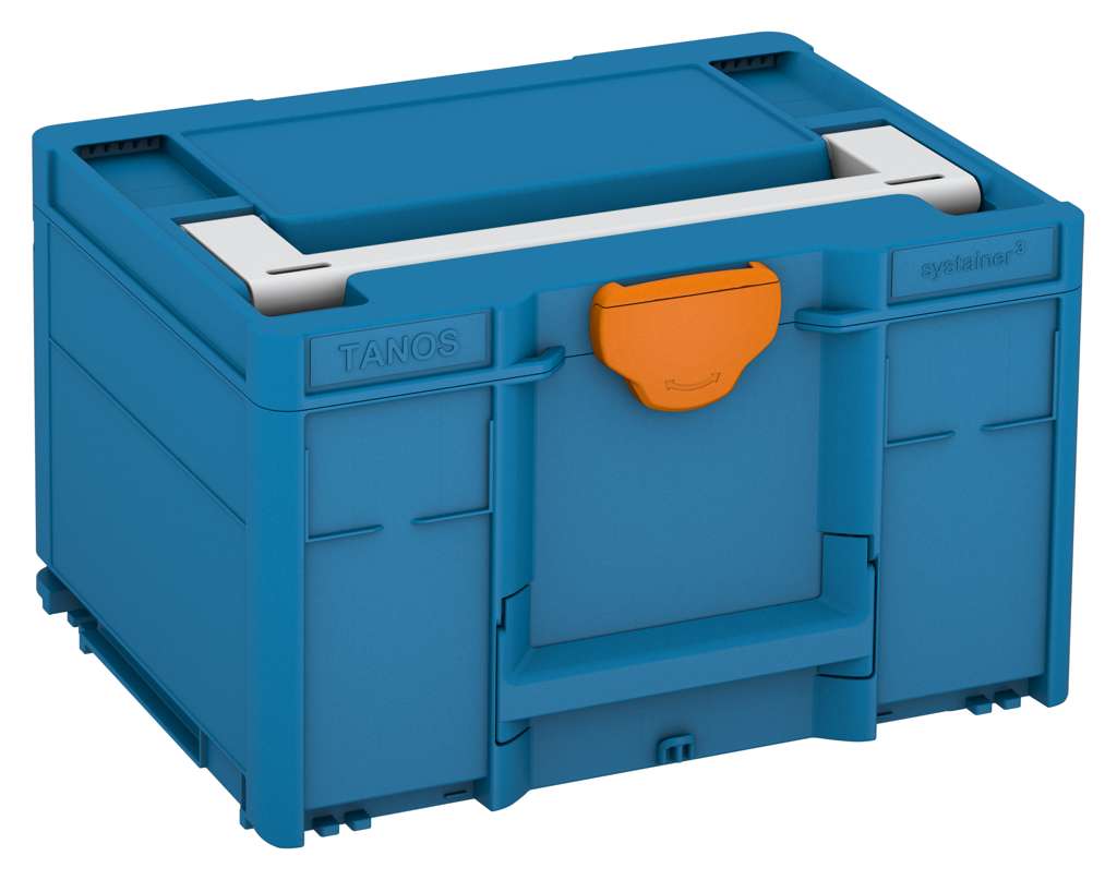 Systainer³ M 237, Sky Blue with Light Grey lid handle and Deep Orange catches
