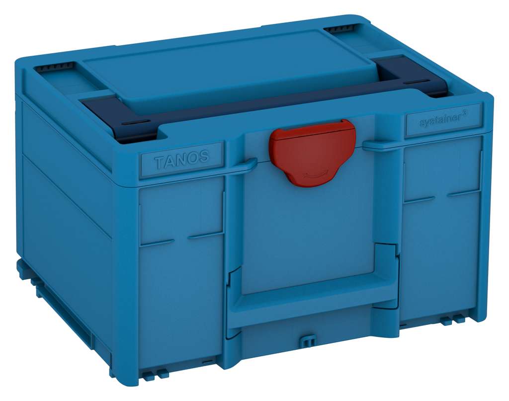 Systainer³ M 237, Sky Blue with Sapphire Blue lid handle and Carmine Red catches