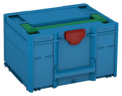 Systainer³ M 237, Sky Blue with Signal Green lid handle and Carmine Red catches