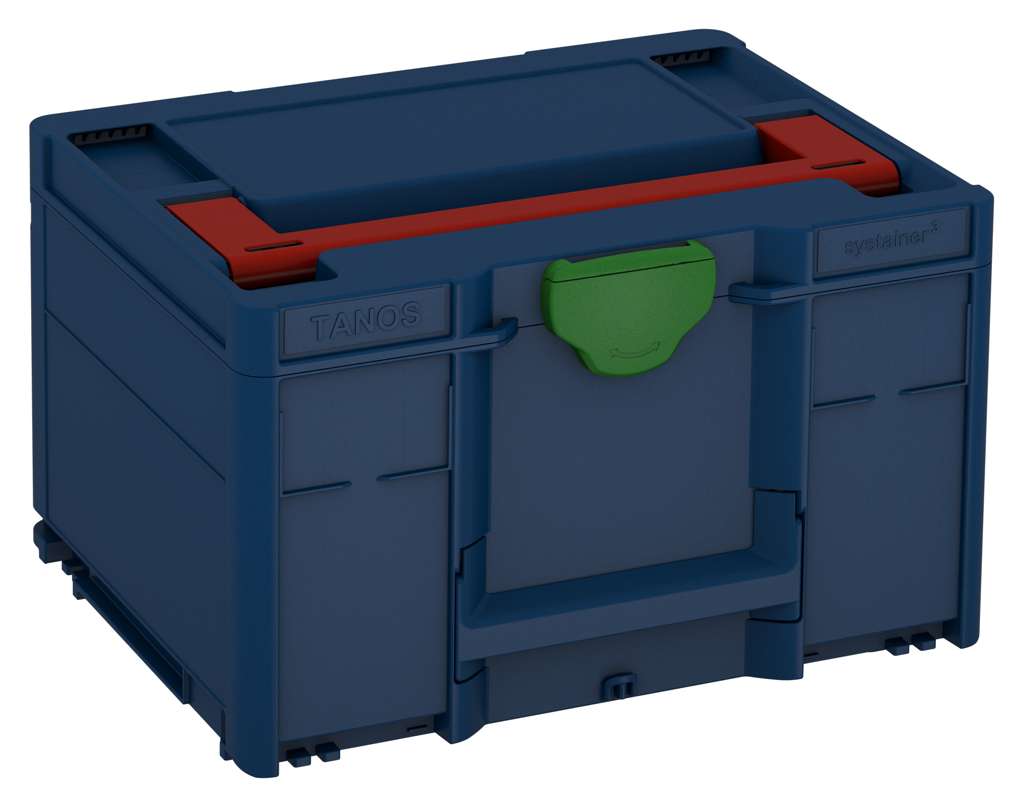 Systainer³ M 237, Sapphire Blue with Carmine Red lid handle and Emerald Green catches