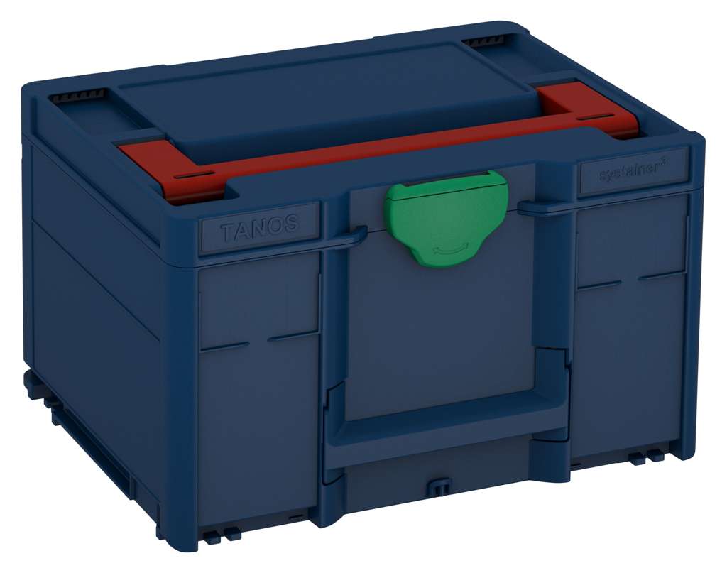Systainer³ M 237, Sapphire Blue with Carmine Red lid handle and Signal Green catches