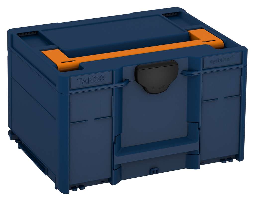 Systainer³ M 237, Sapphire Blue with Deep Orange lid handle and Black catches
