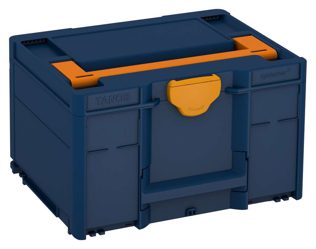 Systainer³ M 237, Sapphire Blue with Deep Orange lid handle and Daffodil Yellow catches
