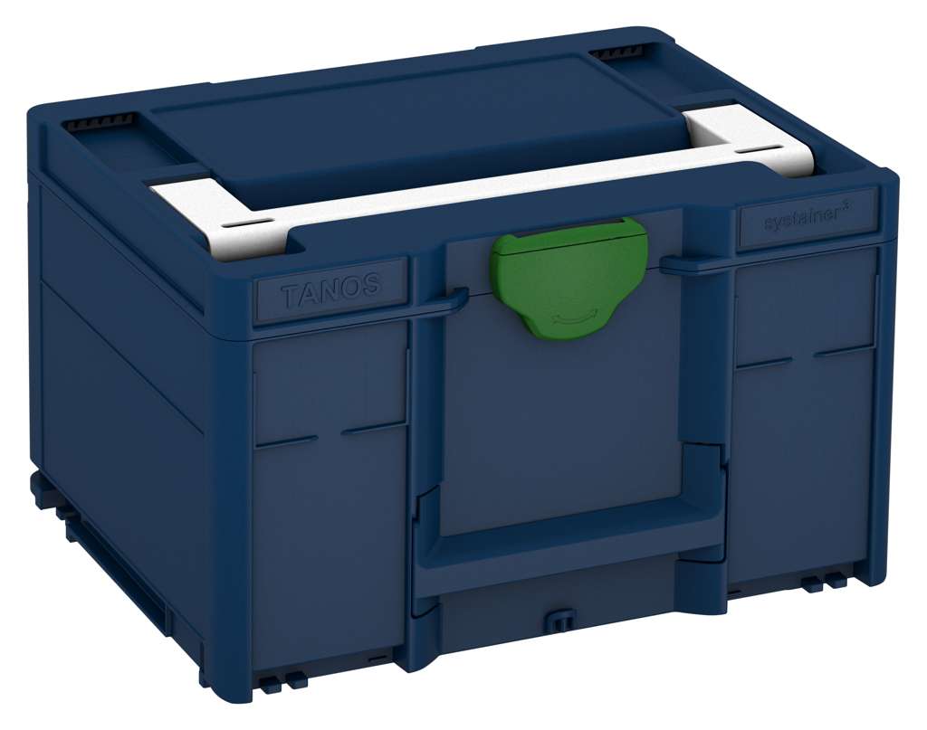 Systainer³ M 237, Sapphire Blue with White lid handle and Emerald Green catches