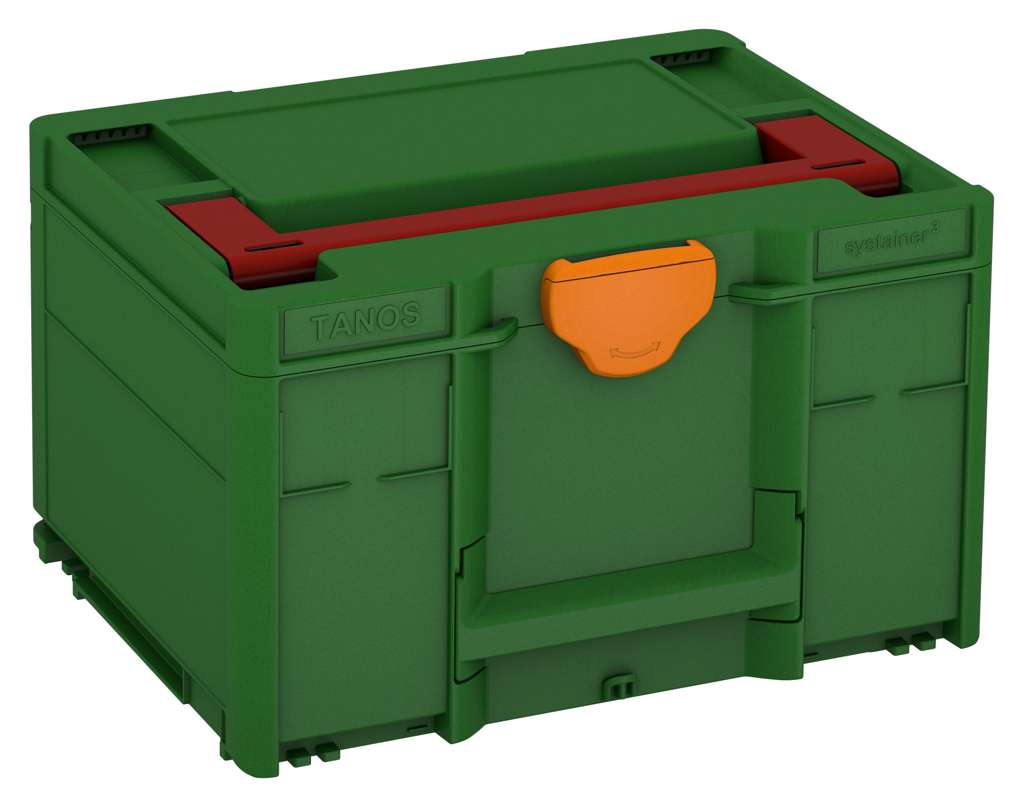 Systainer³ M 237, Emerald Green with Carmine Red lid handle and Deep Orange catches