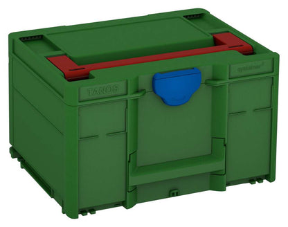 Systainer³ M 237, Emerald Green with Carmine Red lid handle and Signal Blue catches