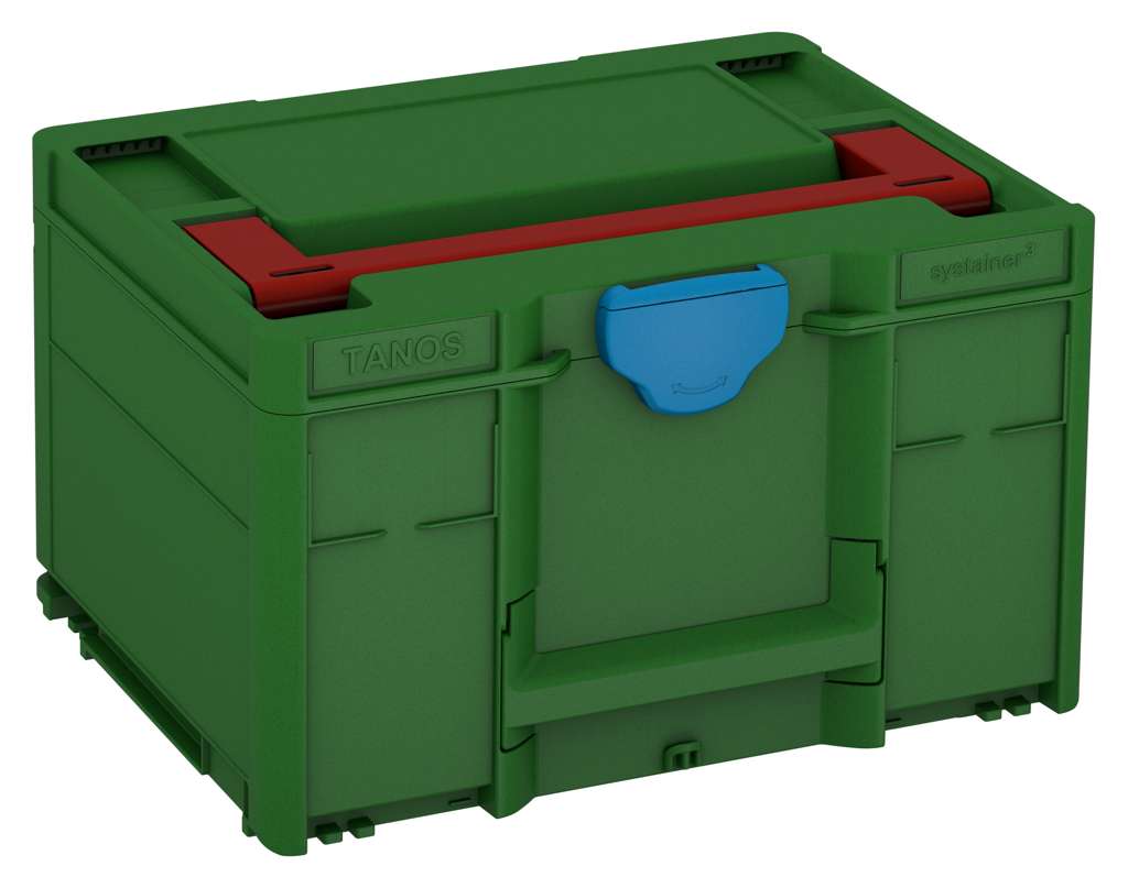 Systainer³ M 237, Emerald Green with Carmine Red lid handle and Sky Blue catches