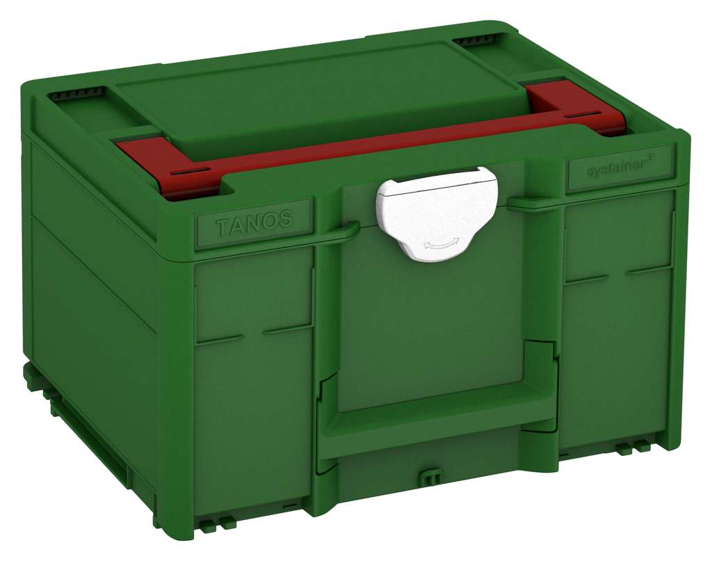 Systainer³ M 237, Emerald Green with Carmine Red lid handle and White catches