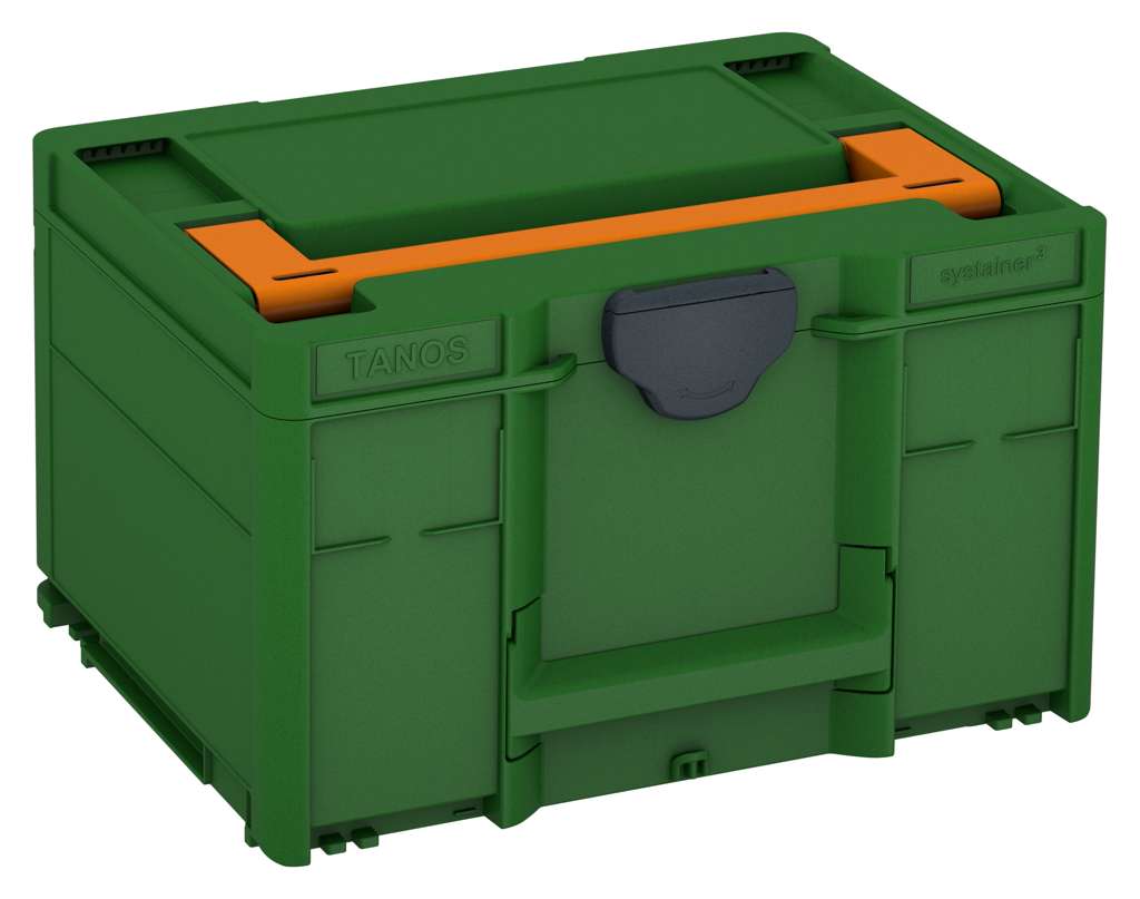 Systainer³ M 237, Emerald Green with Deep Orange lid handle and Anthracite catches
