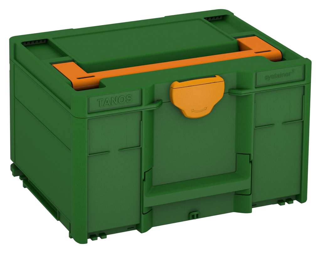 Systainer³ M 237, Emerald Green with Deep Orange lid handle and Daffodil Yellow catches