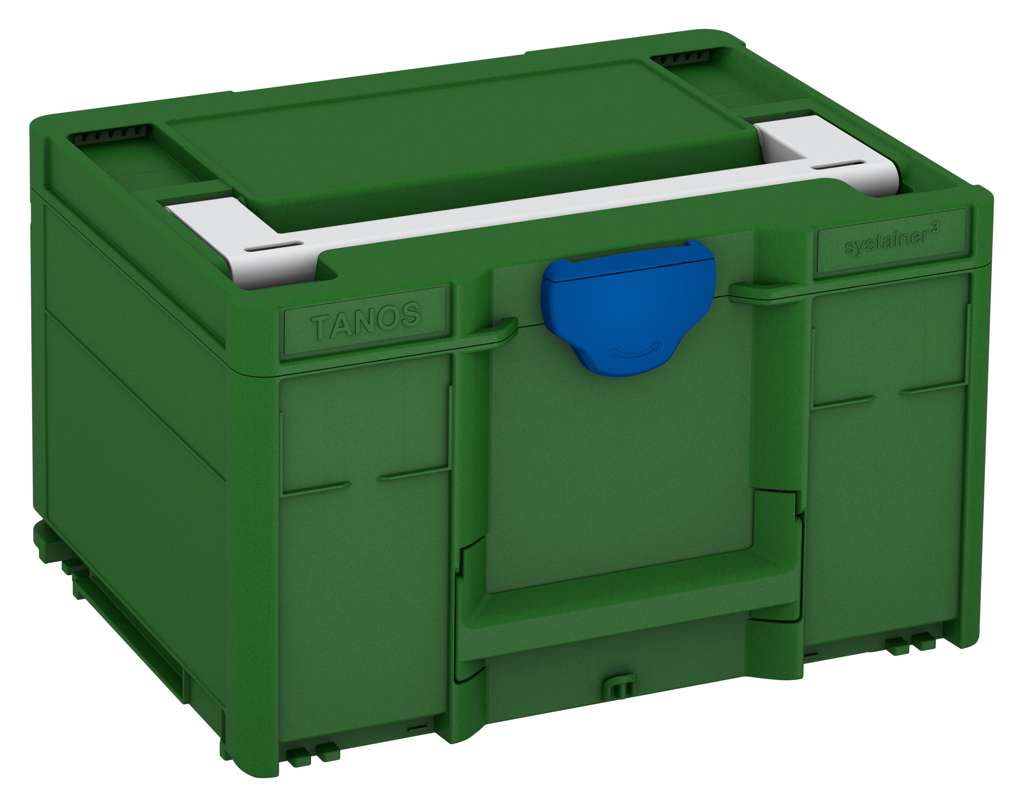 Systainer³ M 237, Emerald Green with Light Grey lid handle and Signal Blue catches